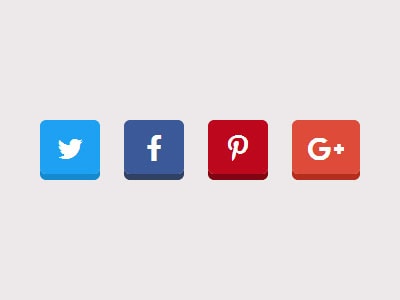 3d social icon buttons